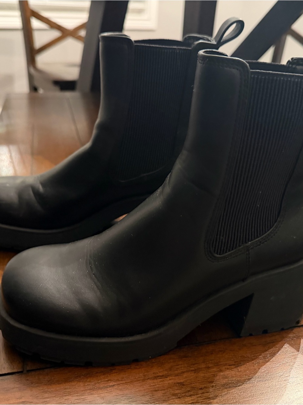 Steve Madden Black Chelsea Platform Booties